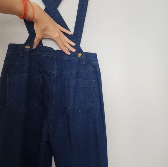 Voodoo Vixen High Waisted Denim Overalls Trousers - Picture 6 of 7